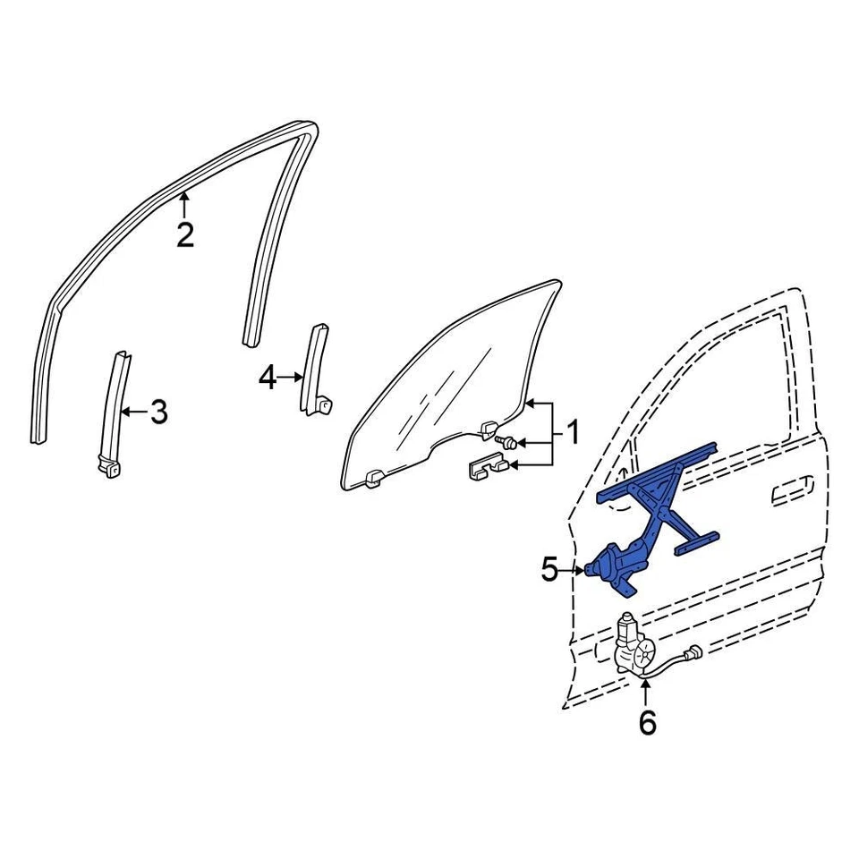 For Honda CR-V 1997-2001 Honda Front Left Window Regulator Foto 2 de 2