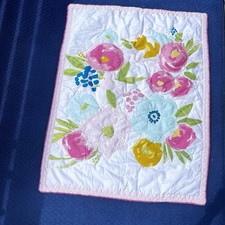 Cloud Island Baby Blanket Pink Flower Quilted Crib Comforter  Sheet