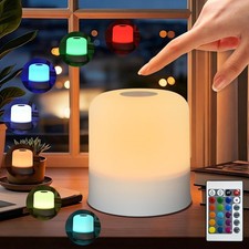 Night Light Bedside Lamp with Touch and Remote Control, 13 RGB Colors Changin...
