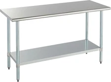 Stainless Steel Table for Prep & Work 24x60 Inches, NSF Metal Commercial Kitc...