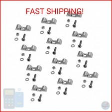 QWORK Stainless Steel Double Line Clamp, 12 Pack 3/8" Fuel Lines Clips with Moun