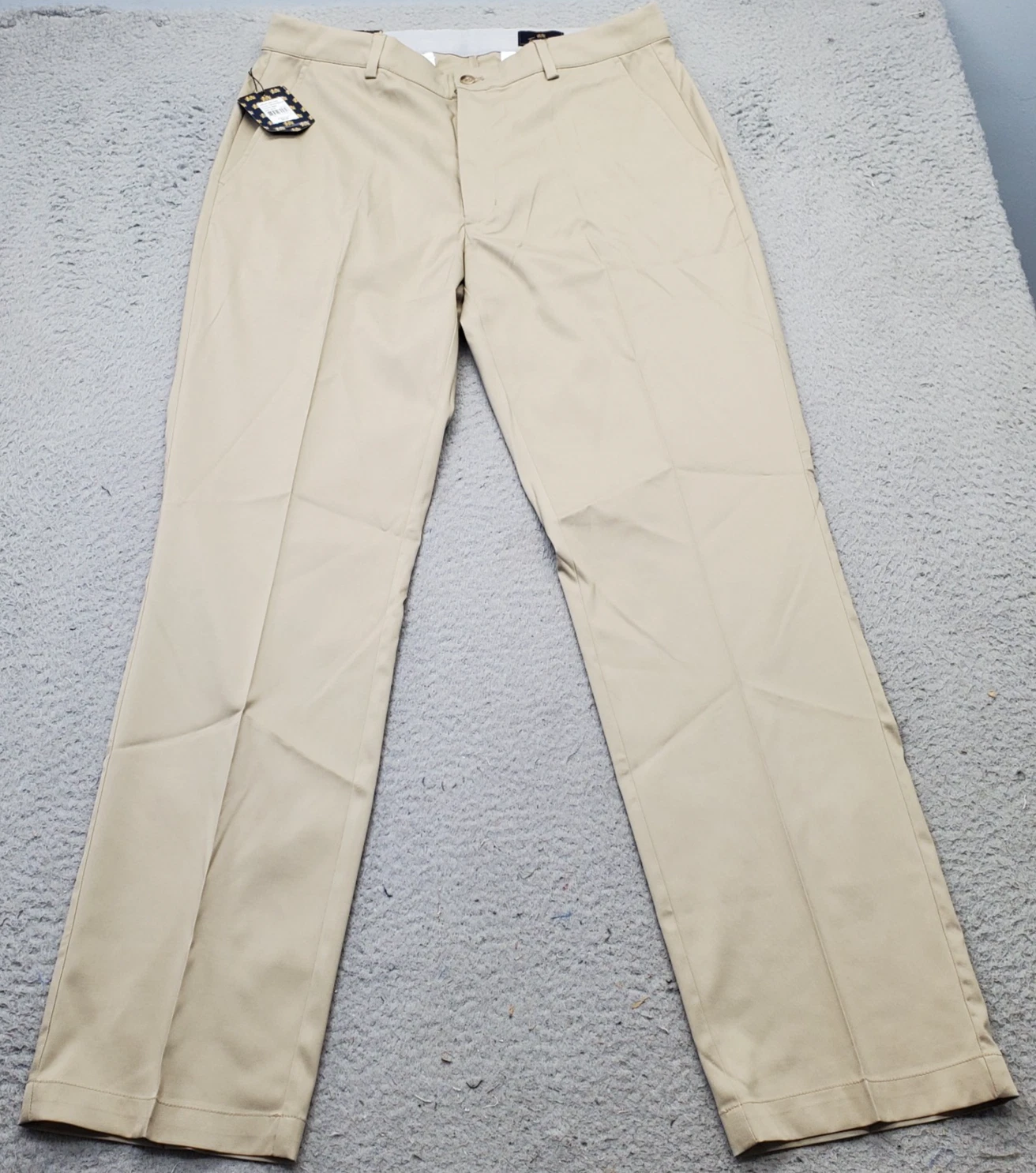 Tourney Golf Performance Pants Men's 34/32 Brown Moisture Wicking Stretch Waist