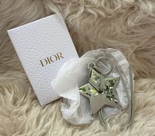 NWB Christian Dior Lucky Star Key Ring Charm Silver Gray VIP Novelty New