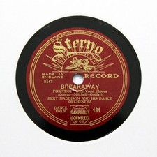 BERT MADDISON DANCE ORCHESTRA (Nat Star) "Breakaway" STERNO 181 [78 RPM]