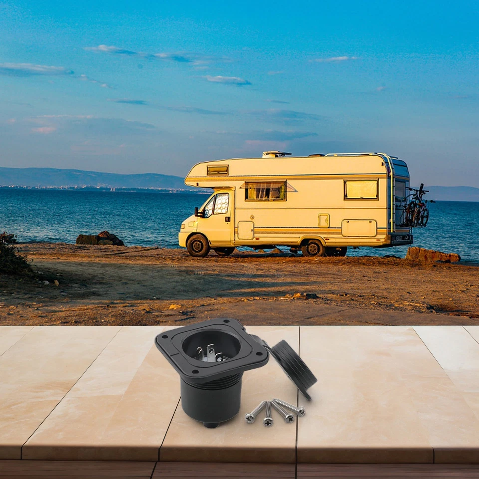 New Stable Flanged Power Socket 3750W 50Hz/60Hz AC Port IP65 Nylon Shell - Image 3 of 4