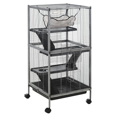Rollender Kleintierkäfig für Chinchillas Frettchen Kätzchen mit Plattform Rampe Tablett