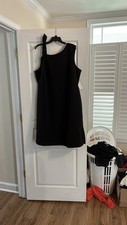 Eloquii Little Black Dress Sheath Zip Up Black Size 20 New Bow Stretch Work