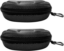 2 Pcs Zipper Hard Sunglasses Cases Portable Travel Eyeglasses Cases with Plastic