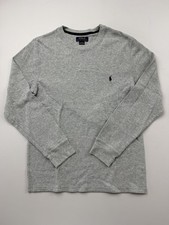 Polo Ralph Lauren Shirt Mens Large Gray Long Sleeve Pajama Sleep Top Thermal
