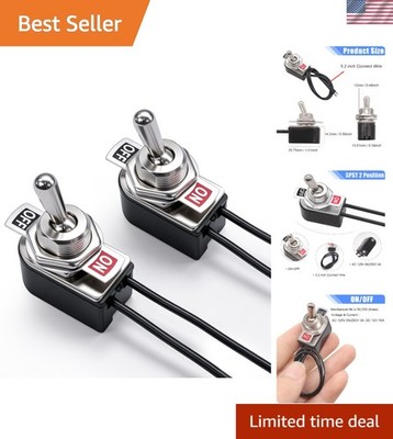 Professional Toggle Switch Set - 2pcs SPST ON/OFF for Electronics DIY Projects