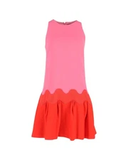 Preloved 032 C Vintage Wave Hem Mini Dress Women Pink | Rose Midi