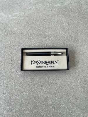 Vintage YSL Black & Silver Ecriture Pocket Pen - gebraucht - Bodenbox Gehäuse