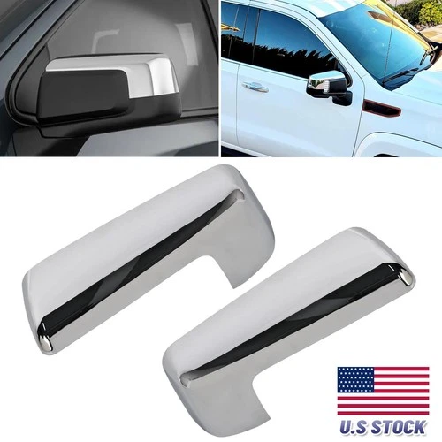 Chrome Replacement Mirror Covers Caps For Chevy Silverado GMC Pickup 2019-2024