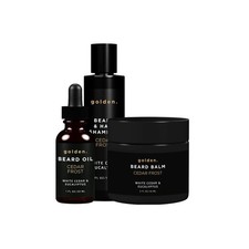 Golden Grooming Co. Everyday Beard Bundle - Oil, Balm, Shampoo - Complete Care S