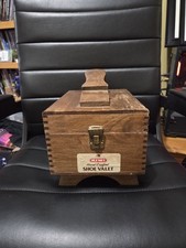 Kiwi Genuine Oak Shoe Server Vintage Wood Box With Kiwi Polish  Brushes USA