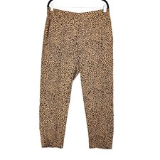 J Crew Factory Womens Jamie Pant Size 12 Leopard Print Tapered Ankle Pull On