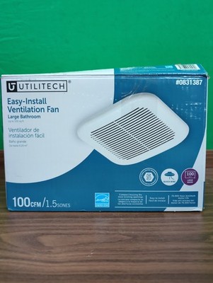 Utilitech Easy-Install Ventilation Fan 100 CFM Model 7115-01 White Bathroom
