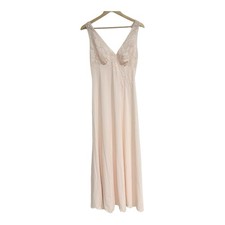 Vintage Vanity Fair Nightgown Maxi Slip Dress Size 34 Blush Lace Nylon Feminine