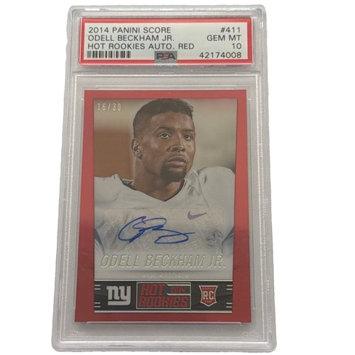 2014 Panini Hot Rookies - Odell Beckham Jr. #411 Red Prizm Auto /30 (RC) PSA 10