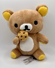 San-X Rilakkuma Eating Biscuit Cookie Plush Stuffed Toy 7 Teddy Bear