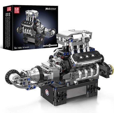 Mould King V8 Engine Building Blocks Sets, V8 Engine Model kit That Run, Buil...