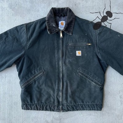 Vintage Y2K Carhartt J01 black Detroit work wear jacket | eBay