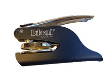 Ideal Model No.1 Pocket Seal Embosser Notary Stamp Black and Silver