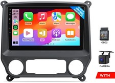 CAM OBD Chevy Silverado Sierra 2014-2018 10.1"Android 14 Car Stereo CarPlay GPS