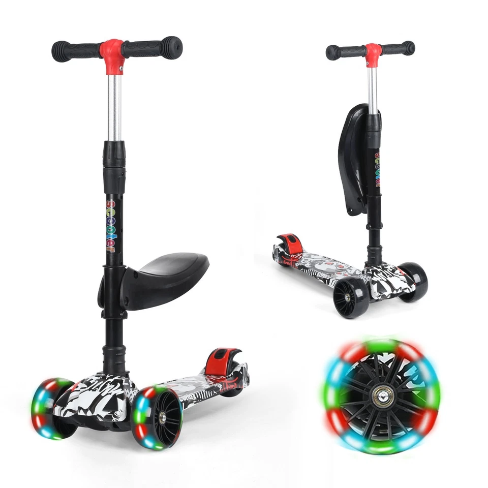 Kinderroller ab 3-12 Jahre LED Räder Kinderscooter Cityroller Kinder Scooter DE - Bild 2 von 4