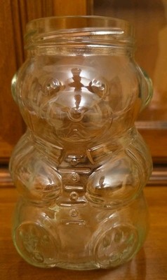 Vintage Kraft Jelly Bear Jar Glass Clear No Lid Kraft General Foods Inc Retro 