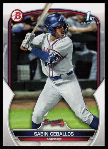 Tarjeta de béisbol 2023 Bowman Draft Sabin Ceballos #BD-110 Atlanta Braves 1st - Imagen 1 de 2