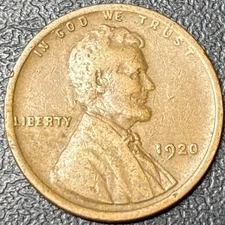 1920 Lincoln Cent • Good to Very Fine • Philadelphia Mint • 1C Semi-Key Wheat