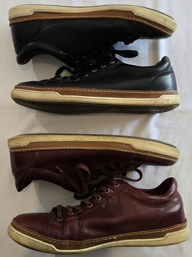 Lot of 2 Pair Allen Edmonds Porter Derby Sneakers Black & Red Leather Mens 9.5 D - Picture 9 of 24