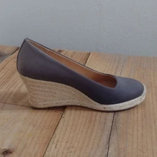 J Crew Gray Seville Espadrille Slip On Wedges in Canvas Women's Size 8