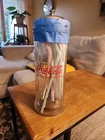 Vintage Retro 1992 Coca Cola Diner Style Glass Straw Dispenser Holder