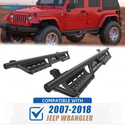 TOKMOWIN Running Boards For 2007-2018 Jeep Wrangler JK 4 Door Drop Side Step