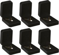 6 Pieces Velvet Jewelry Gift Boxes for Necklace Pendant Bracelet Ring Earring