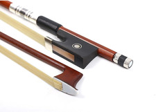 4/4 Full-Size Violin Bow   Brazilwood with Ebony Frog  Mongolian Horsehair, Tra