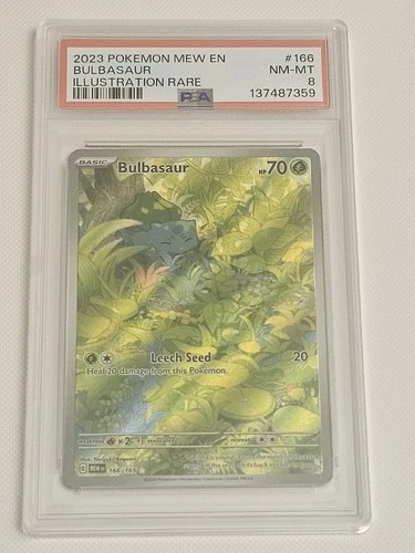 2023 Pokemon SV 151 Bulbasaur Illustration Rare #166/165 PSA 8