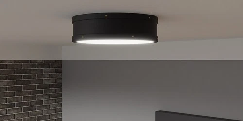 Matte Black LED Flush Mount from the Quoizel Fixture Collection - Picture 7 of 7
