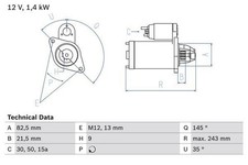 BOSCH Starter Motor for Audi S6 Avant Quattro AAN 2.2 June 1994 to June 1997