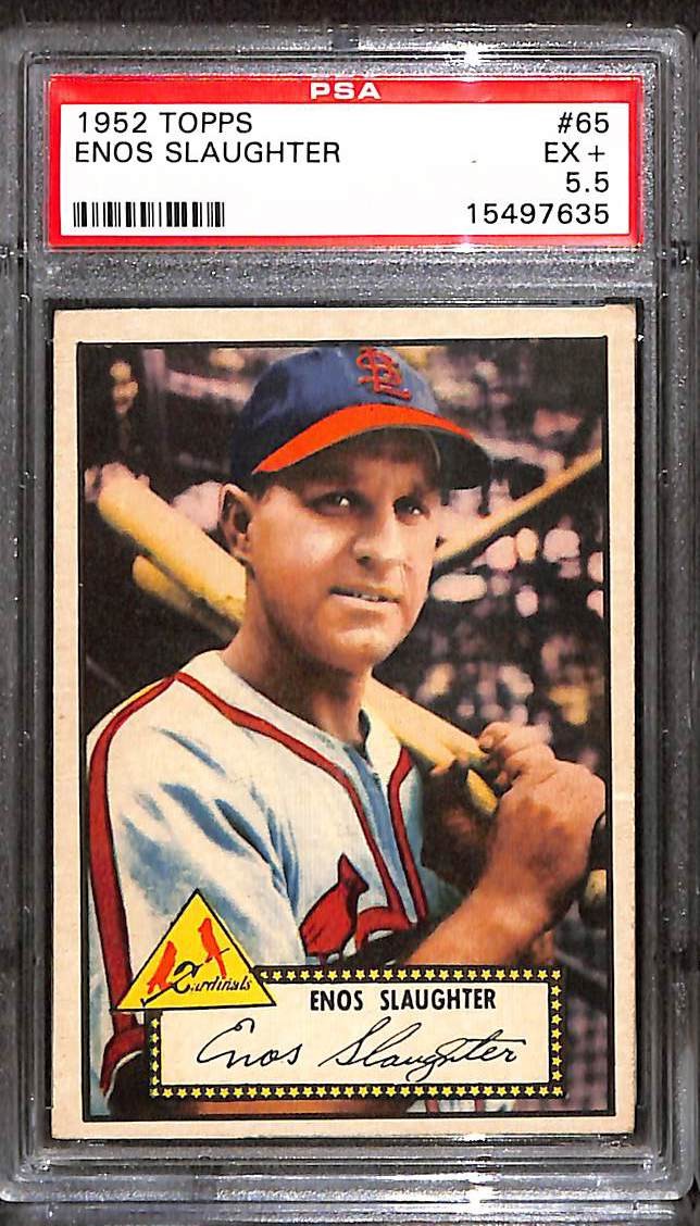 1952 Topps #65 ENOS SLAUGHTER PSA 5.5 EX 15497635