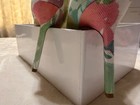 Manolo Blahnik 37.5 heel textile multi watercolor pre owned with box — photo 6