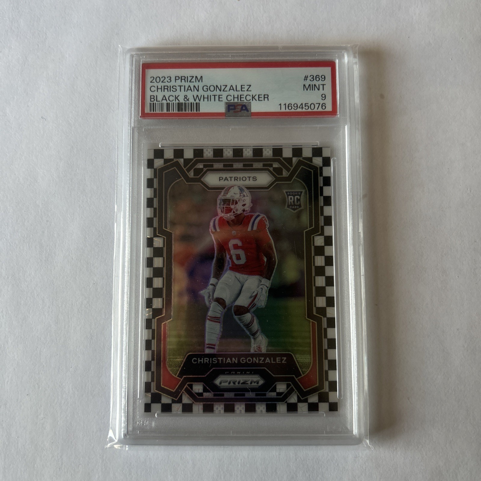 2023 Panini Prizm - Rookies Christian Gonzalez #369 Black & White Checker Prizm