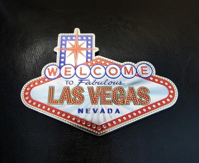 KÜHLSCHRANKMAGNET LAS VEGAS WILLKOMMEN IM FABELHAFTEN NEVADA USA ALUMINIUM GROSS ZWEISEITIG