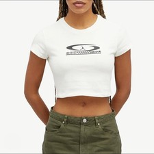 Travis Scott Cactus Jack x Air Jordan Crop Top Womens Large Sail White Baby Tee