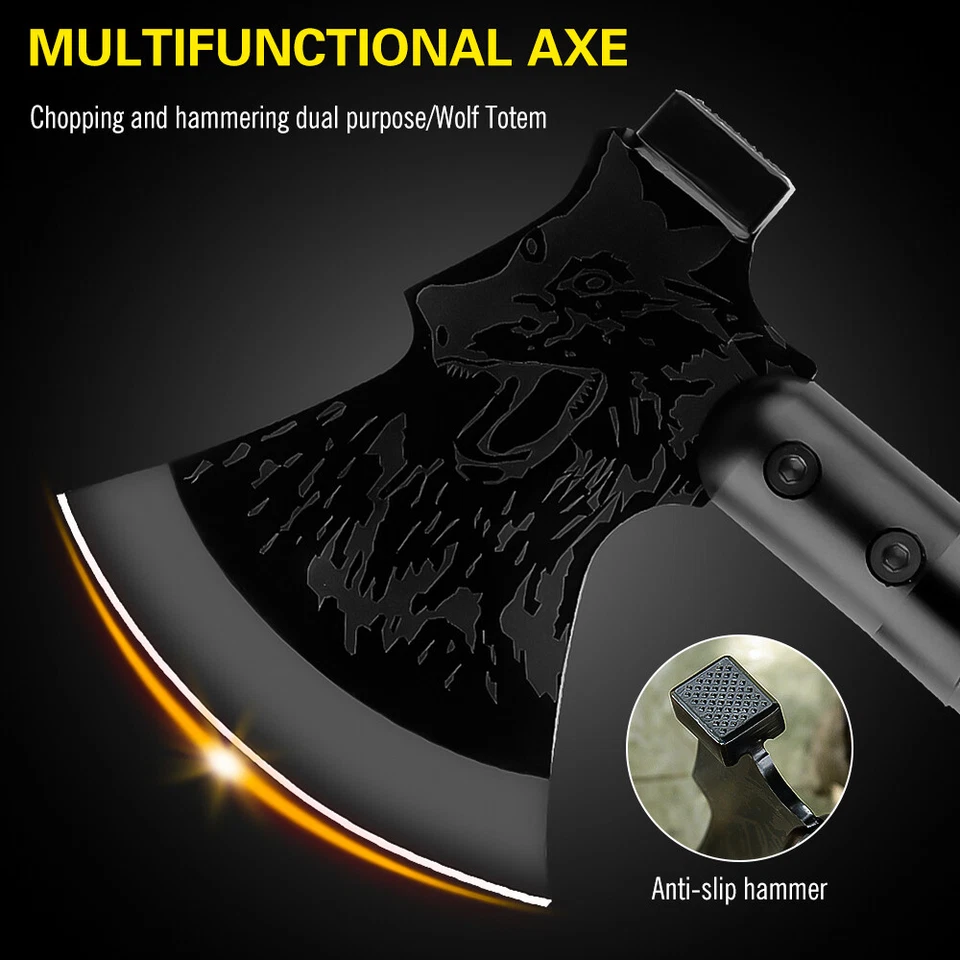 Cuchillo multiherramienta táctico para acampar Tomahawk hacha de hacha supervivencia caza Foto 3 de 4