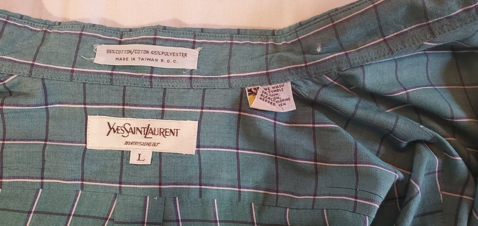 YVES SAINT LAURENT camicia uomo manica lunga con bottoni taglia L
