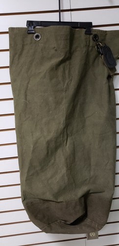 VINTAGE US ARMY/MARINE CANVAS DUFFLE BAG WITH NAME - Picture 2 of 11