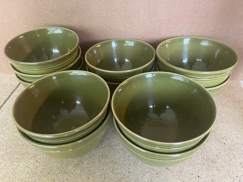 Set Of 11 Pottery Barn Cambria Olive Green 6” Soup Cereal Bowl Made In Portugal